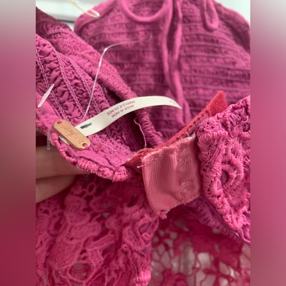 NWOT Free People Seychelles Pink Envy lace halter top size Small MSRP $98 - Picture 5 of 7